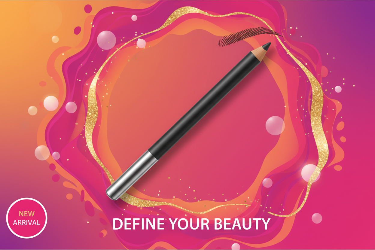 美妆店主图突出眉笔产品背景鲜艳一点